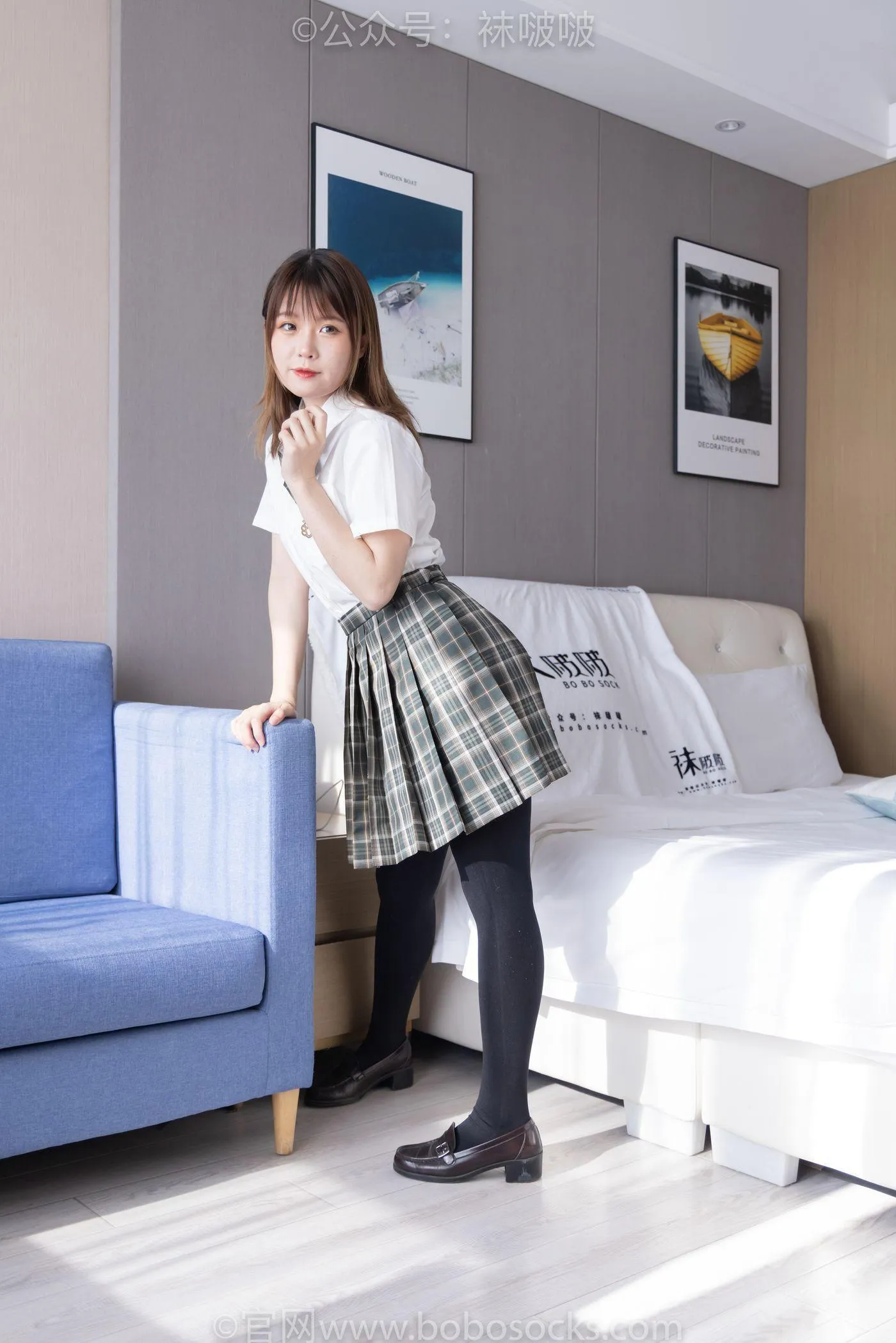 [BoBoSocks袜啵啵]NO.056 朵朵-JK制服、皮鞋、厚黑丝 [135P]插图5